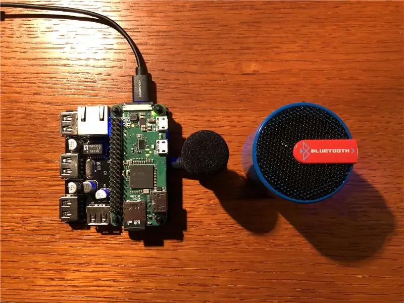 DIY Google Home Raspberry Pi Zero Docking Hub -dagi Bluetooth Karnay bilan