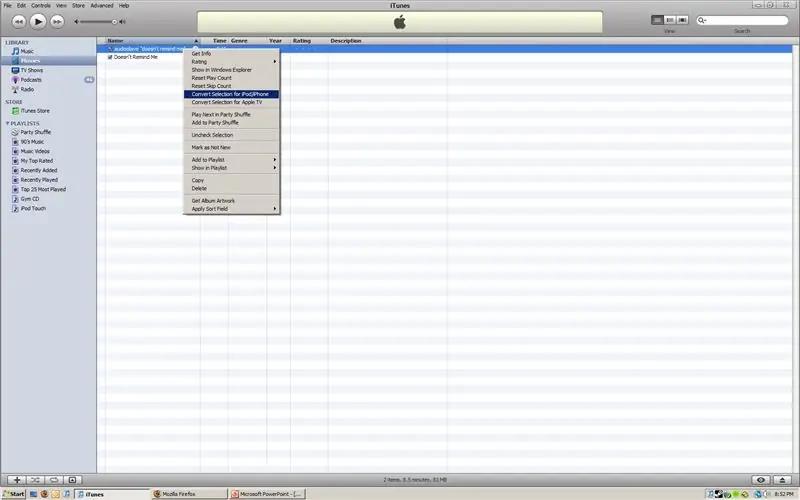 Puxe para o ITunes e converta!