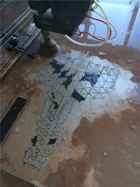 Prototüüpimine: lahtivõtmine (3D kuni 2d), Omax Waterjet lõikamine