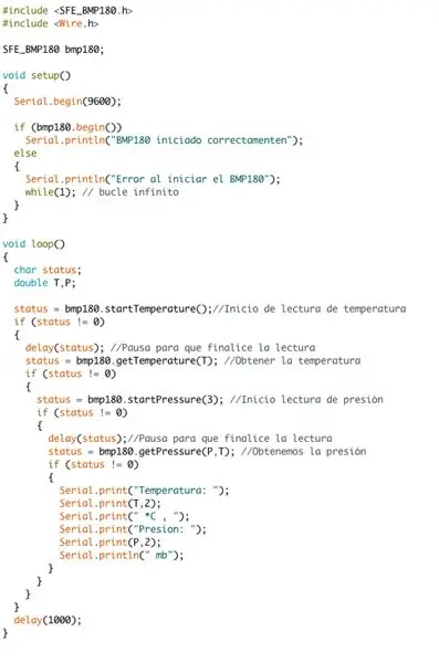 Código temperatūras sensors