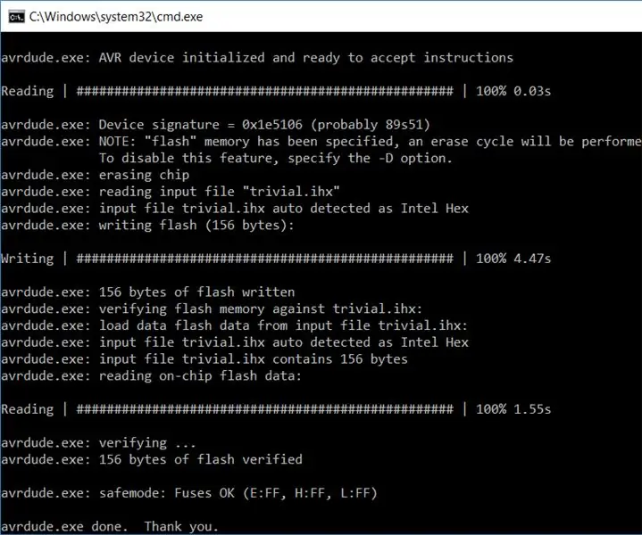 8051 -es program (AT89 sorozat) Arduino programmal: 5 lépés