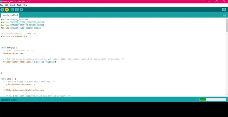 Schrijf uw code in Arduino Sketch