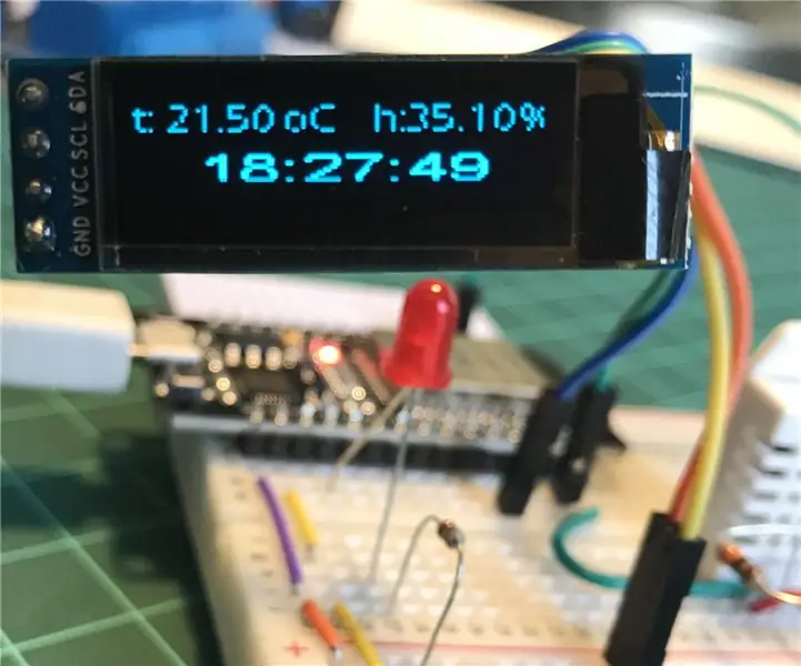 ESP32 и OLED-дисплей: Интернет-часы - DHT22: 10 шагов (с изображениями)