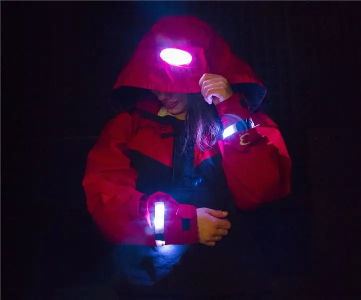 Mountain Safety Jacket: Sensitibong LED Jacket ng Pagkilos: 11 Mga Hakbang (na may Mga Larawan)