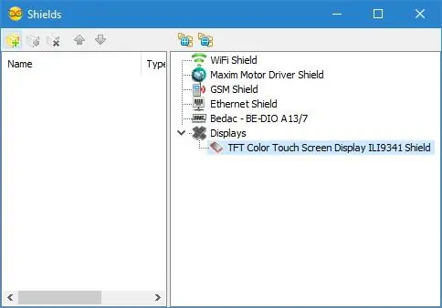 Pokrenite Visuino i dodajte TFT zaslonski štit