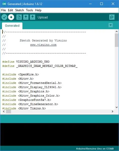 Genera, compila e carica il codice Arduino