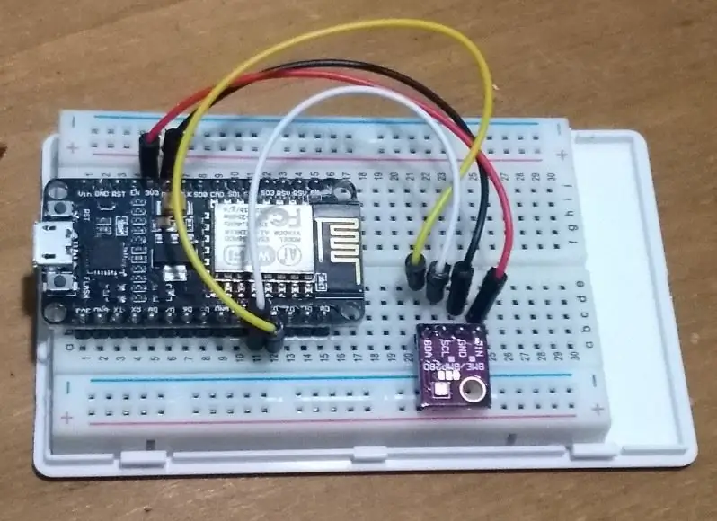 ESP8266 NodeMCU ar BME280 mērierīcēm un diagrammu