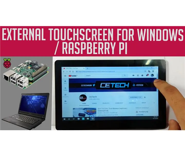 Vanjski HDMI zaslon osjetljiv na dodir za Windows i Raspberry Pi: 5 koraka Vanjski HDMI zaslon osjetljiv na dodir za Windows i Raspberry Pi: 5 koraka