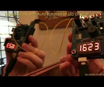 Digital klokke med automatisk rotasjon av LED -display