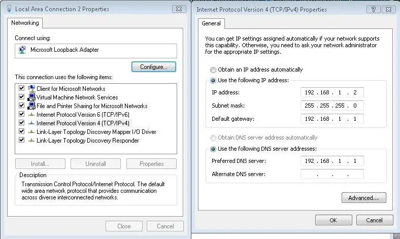 De Loopback-adapter instellen