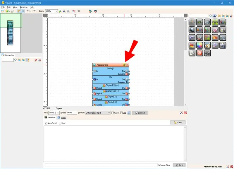 Käivitage Visuino ja valige Arduino plaadi tüüp