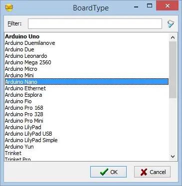 Sāciet Visuino un atlasiet Arduino plates tipu