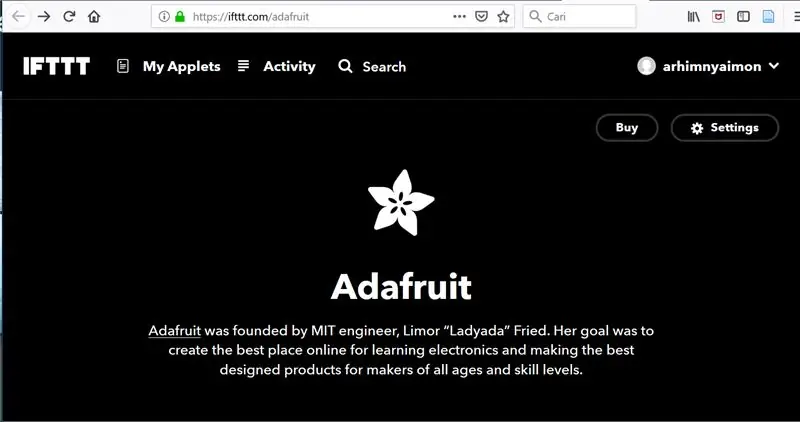 IFTTT, Свържете IFTTT към Adafruit