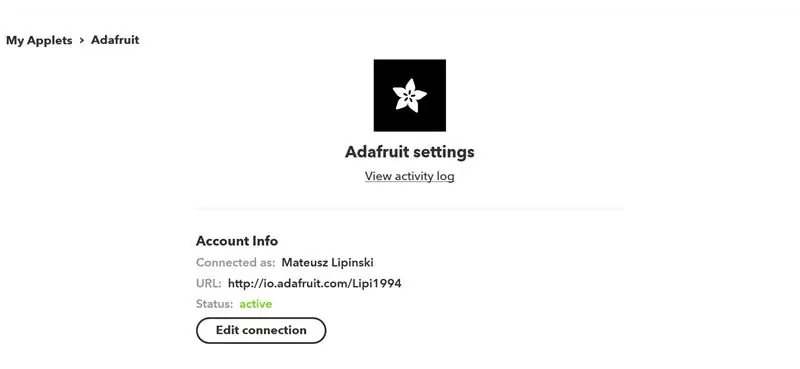 IFTTT, IFTTT -ты Adafruit -ке қосыңыз