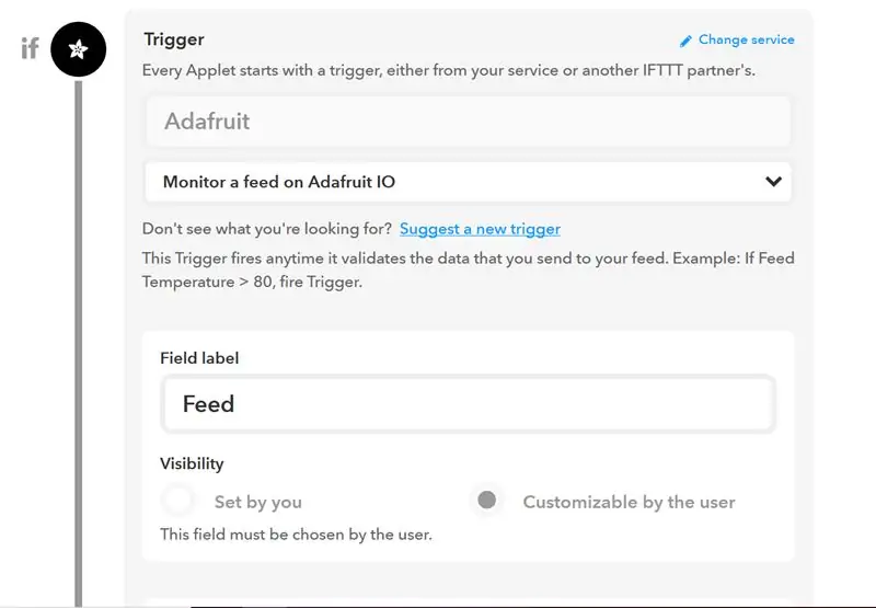 Crear disparador a partir de Adafruit