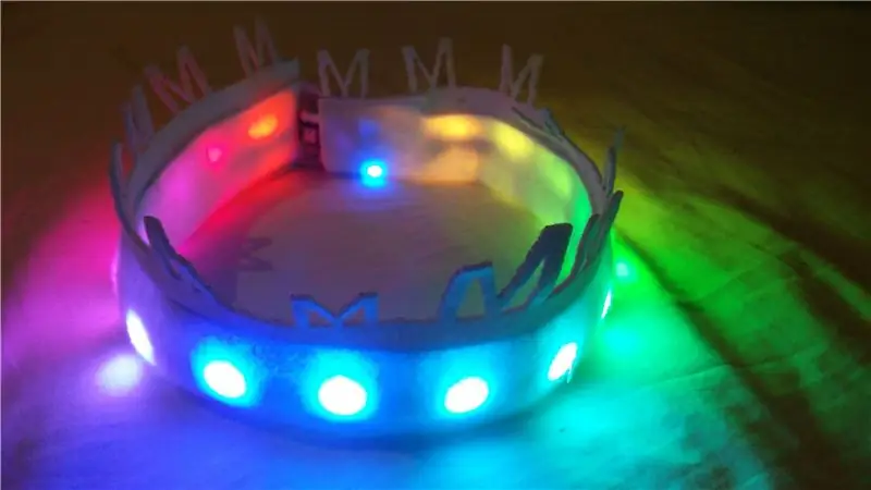 Keçe & Neopixel Gökkuşağı Taç