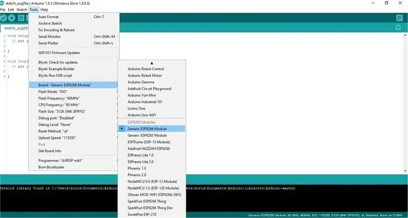 Konfigurasikan Arduino IDE