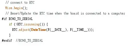 أعد ضبط DS1307 Real Time Clock (RTC) على وحدة تسجيل البيانات