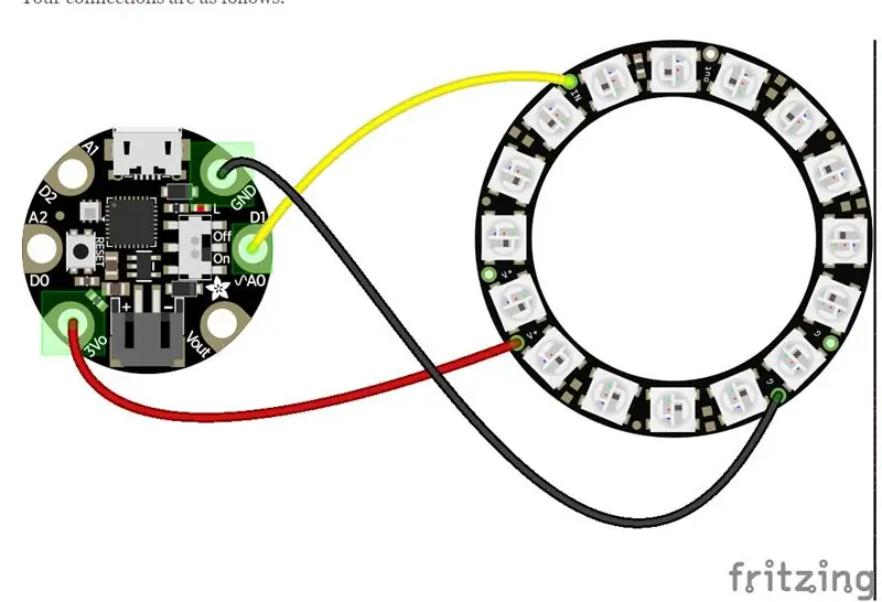 Solder Gemma MO ke Neopixel Ring