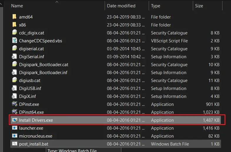 ติดตั้งไดรเวอร์ Windows สำหรับ Attiny85