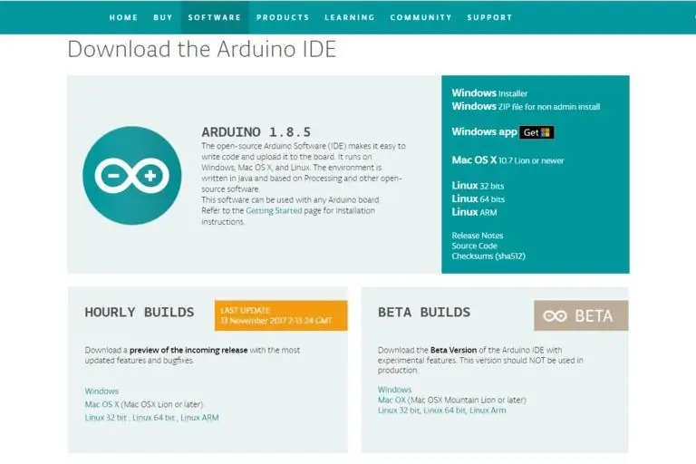 Schritt 1: Herunterladen der Arduino-IDE