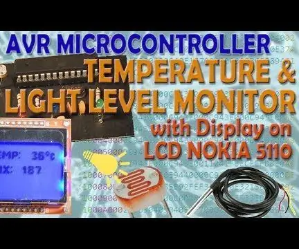 Màn hình nhiệt độ và mức độ ánh sáng với hiển thị trên màn hình LCD NOKIA 5110: 4 bước