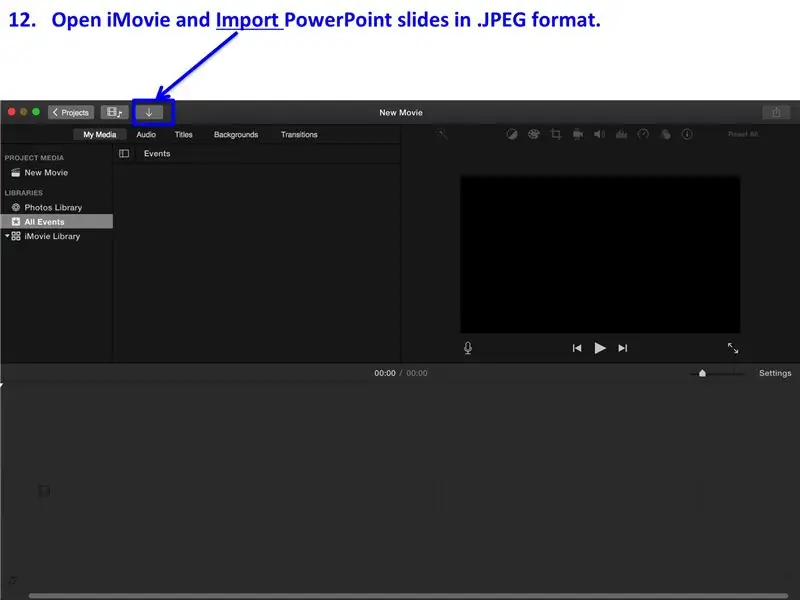 เปิด IMovie และนำเข้าไฟล์