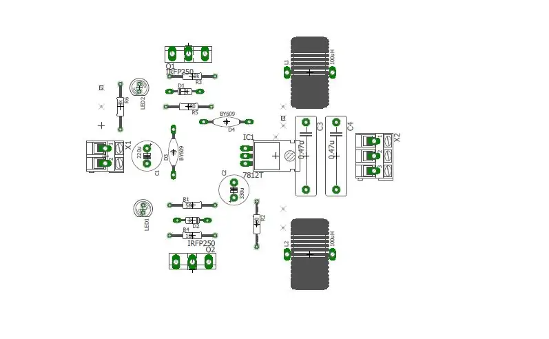 Grandinės ir PCB išdėstymas