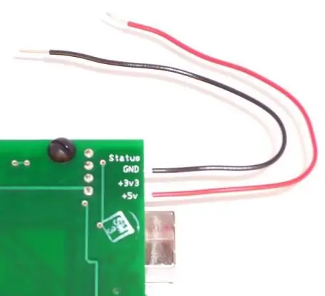 Csatlakoztassa a +5V-os csatlakozót 22-24-es tömör huzalhoz