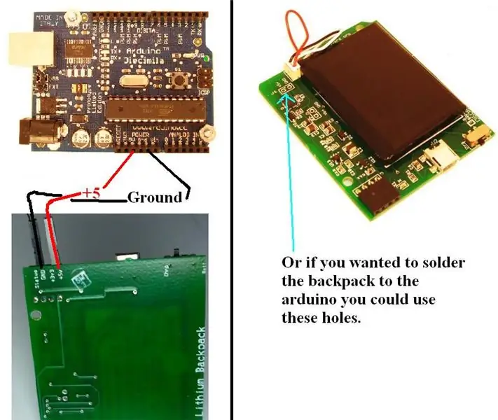 Branchez la broche +5V avec un fil à âme solide de calibre 22-24