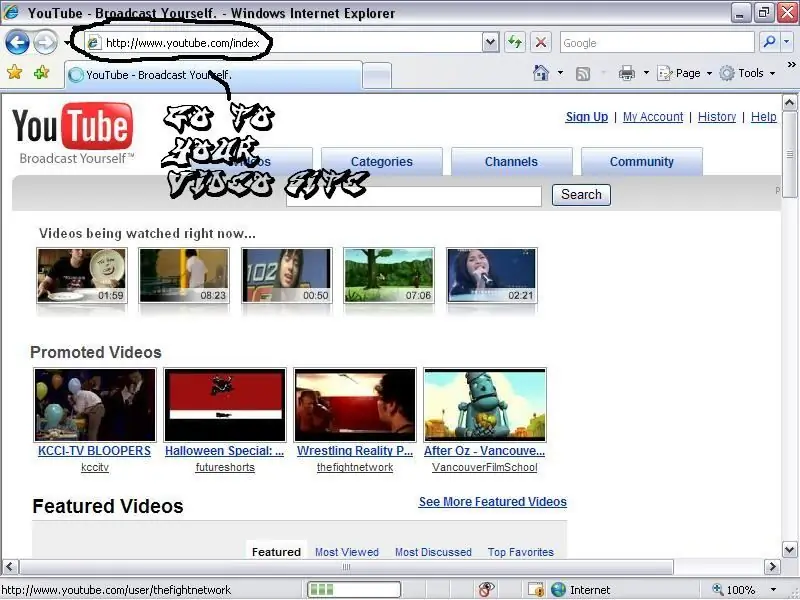 Zatim idite na svoju omiljenu video stranicu
