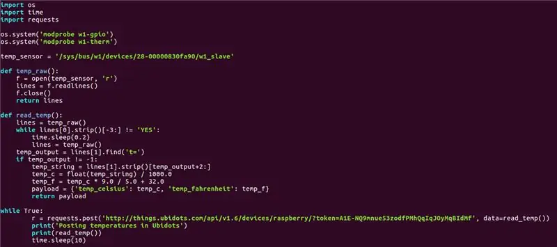 Sende data til Ubidots for visualisering