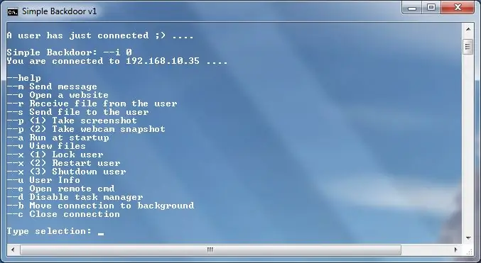 Simpleng Python Backdoor