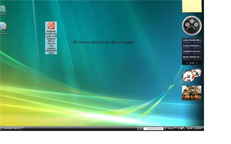 Ako vypnúť počítač pomocou ikony Cool Desktop (Windows Vista)