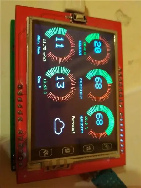 2.4 Estação meteorológica TFT Arduino com vários sensores