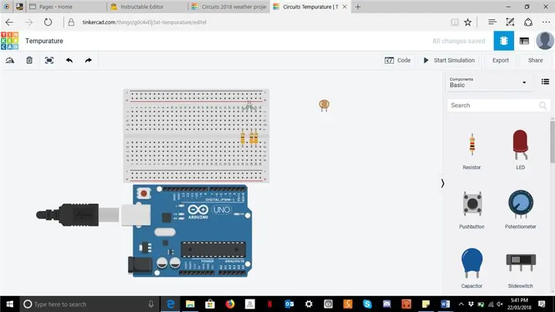 2. Continue adicionando resistores de 330 ohms à placa de pão assim