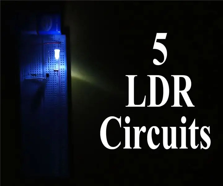 5 circuitos LDR: travamento, temporizadores, sensores de luz e escuridão: 3 etapas