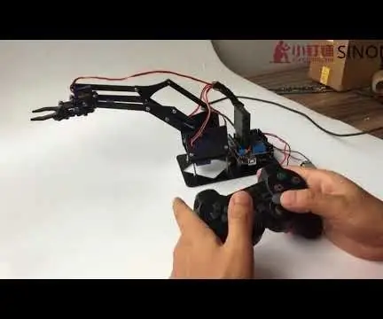 4dof Ps2 መቆጣጠሪያ Arduino Acrylic Robot Arm: 5 ደረጃዎች