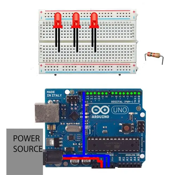 Materials per fer el vostre circuit alimentat per Arduino