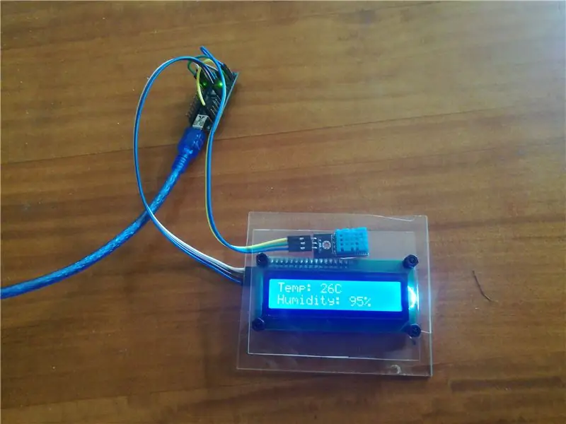 WYS VOGTIGHEID EN TEMPERATUUR OP LCD MET ARDUINO NANO