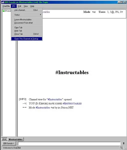 Sekarang Anda berada di IRC …