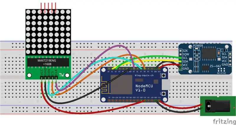 Unganisha Uonyesho wa Matrix ya LED na RTC kwa ESP8266