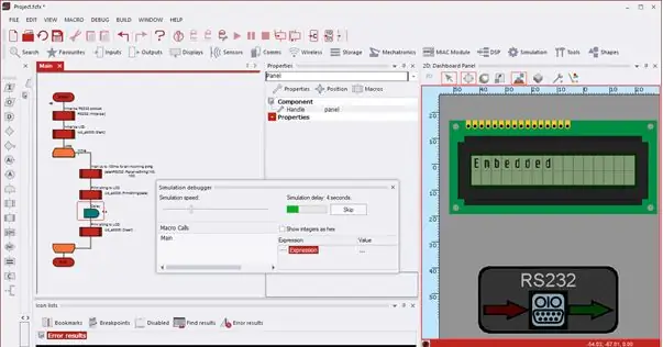 شاشة LCD يتم التحكم فيها بنظام Android في Flowcode7