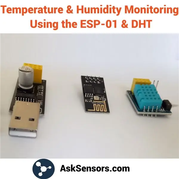 Monitoreo de temperatura y humedad usando el ESP-01 y DHT y AskSensors Cloud