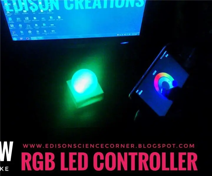 تطبيق ANDROID يتحكم فيه بسيط RGB LED مصباح مكتبي: 5 خطوات