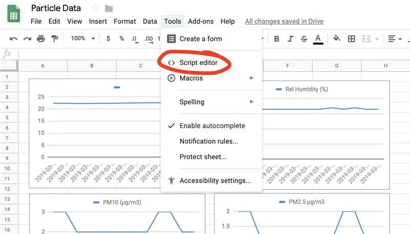 Configureu Google Docs: creeu l'script