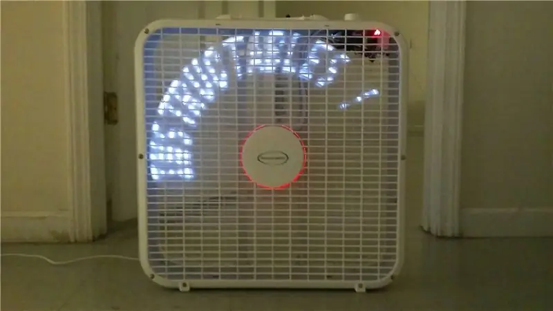 ESP8266 POV ventilator z uro in posodobitvijo besedila spletne strani