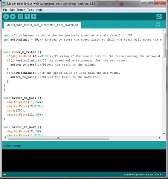 Töltse fel a programot az Arduino táblára