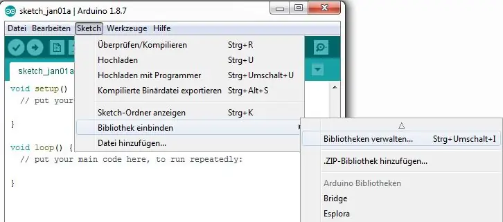Arduino: Biblioteka Einbinden