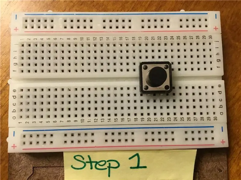 Pripojte tlačidlo k Breadboardu